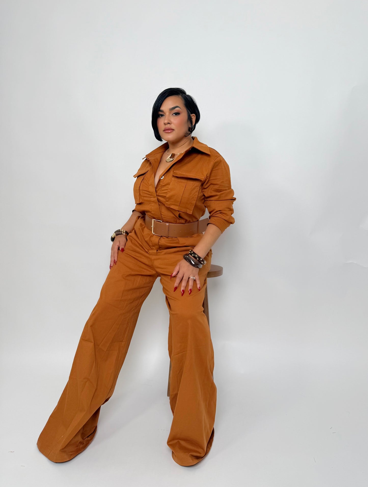 jumpsuit caramel