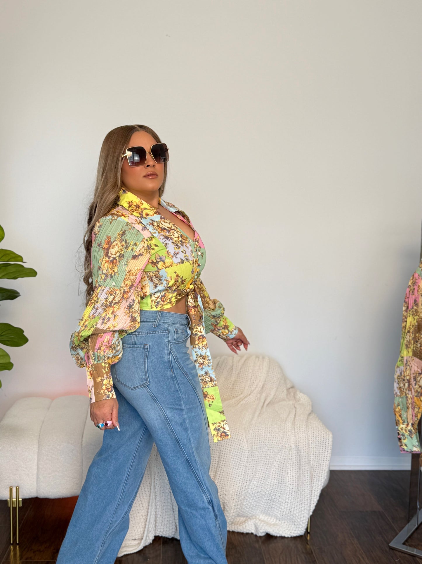 BLUSA ELEGANTE CON MANGA GLOBO