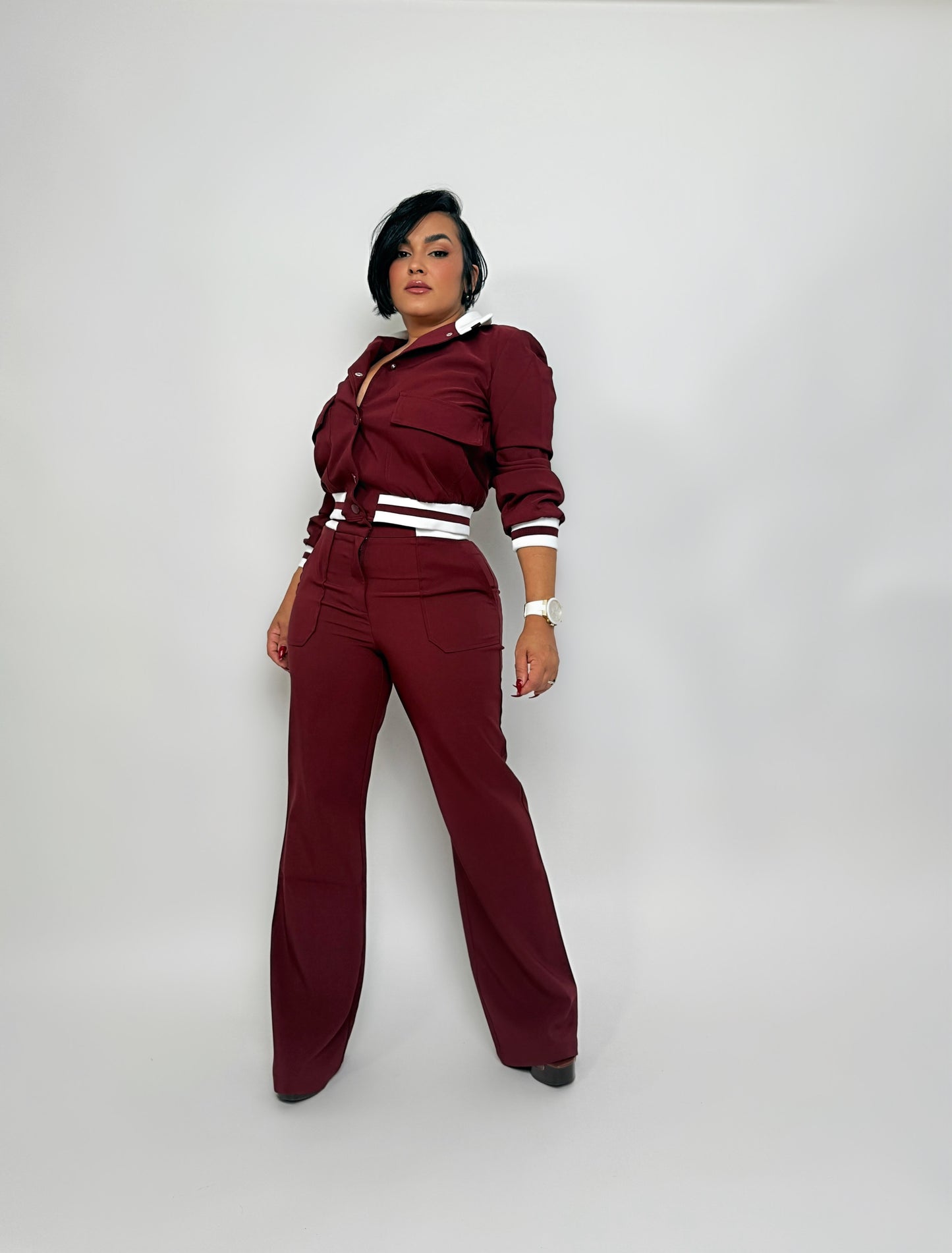set burgundy