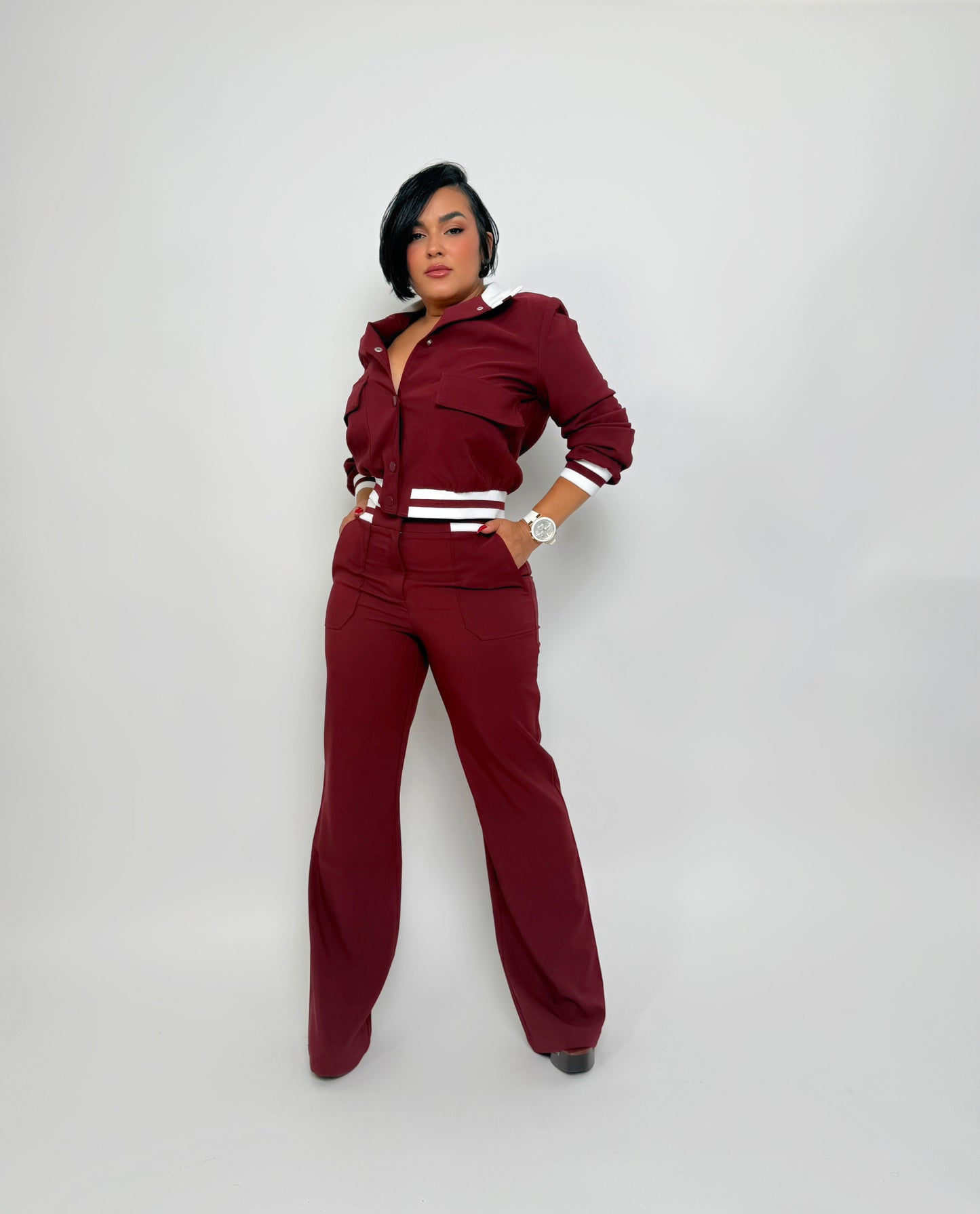 set burgundy
