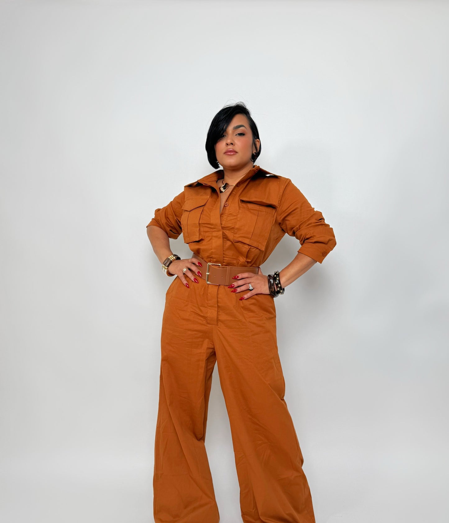 jumpsuit caramel
