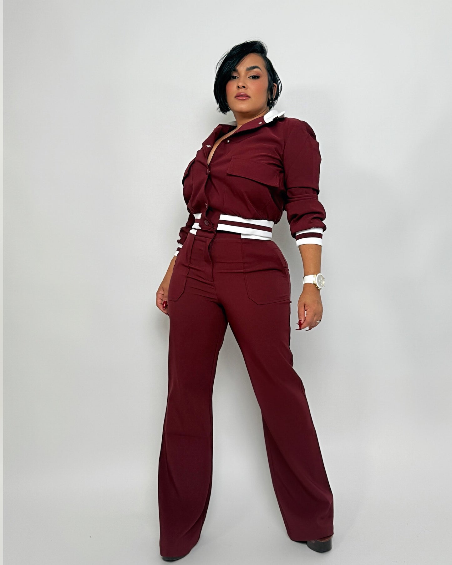 set burgundy
