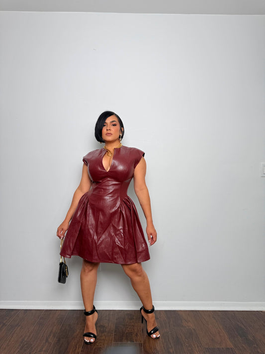 THE BURGUNDY STATEMENT DRESS