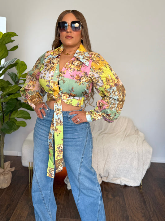 BLUSA ELEGANTE CON MANGA GLOBO