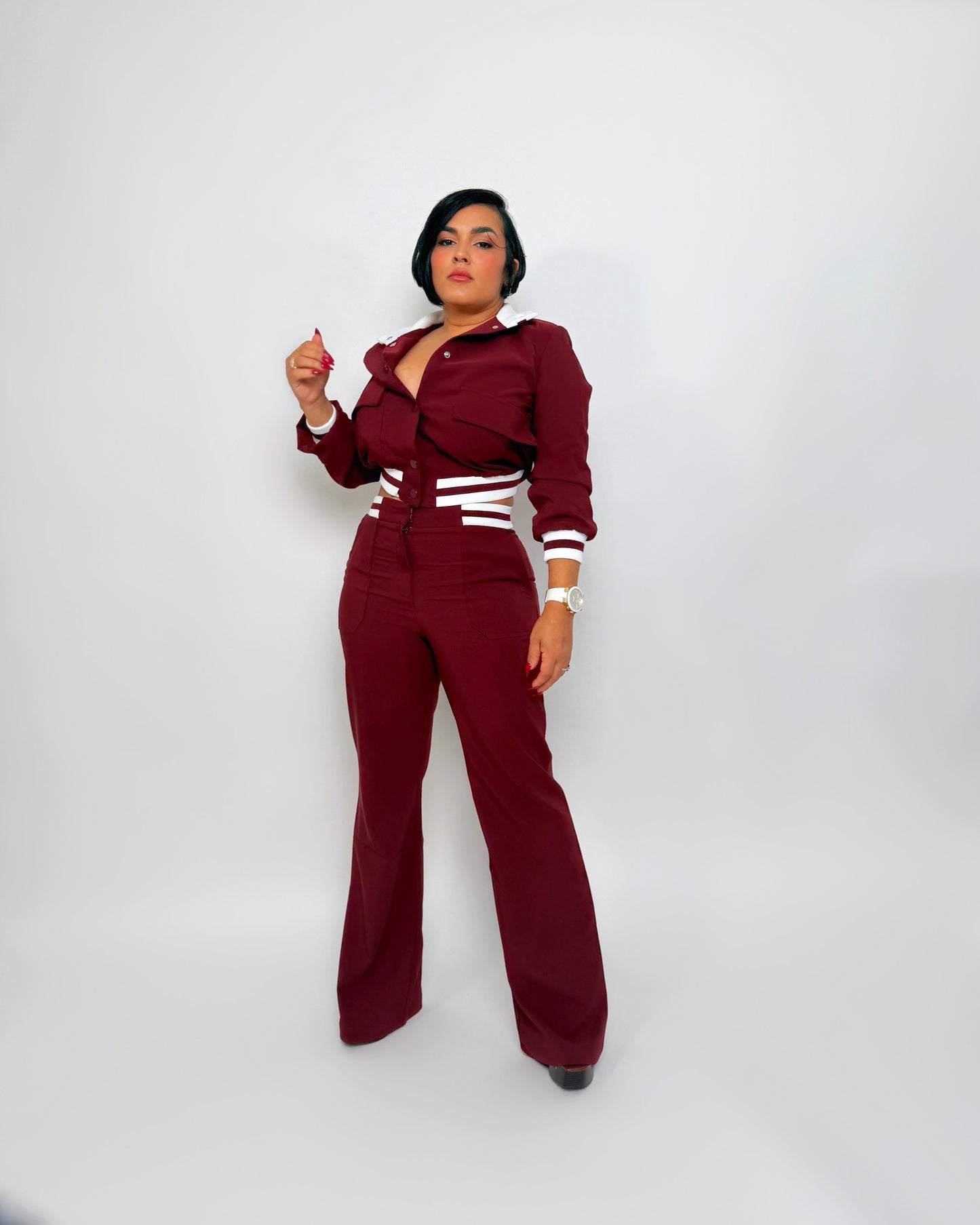 set burgundy