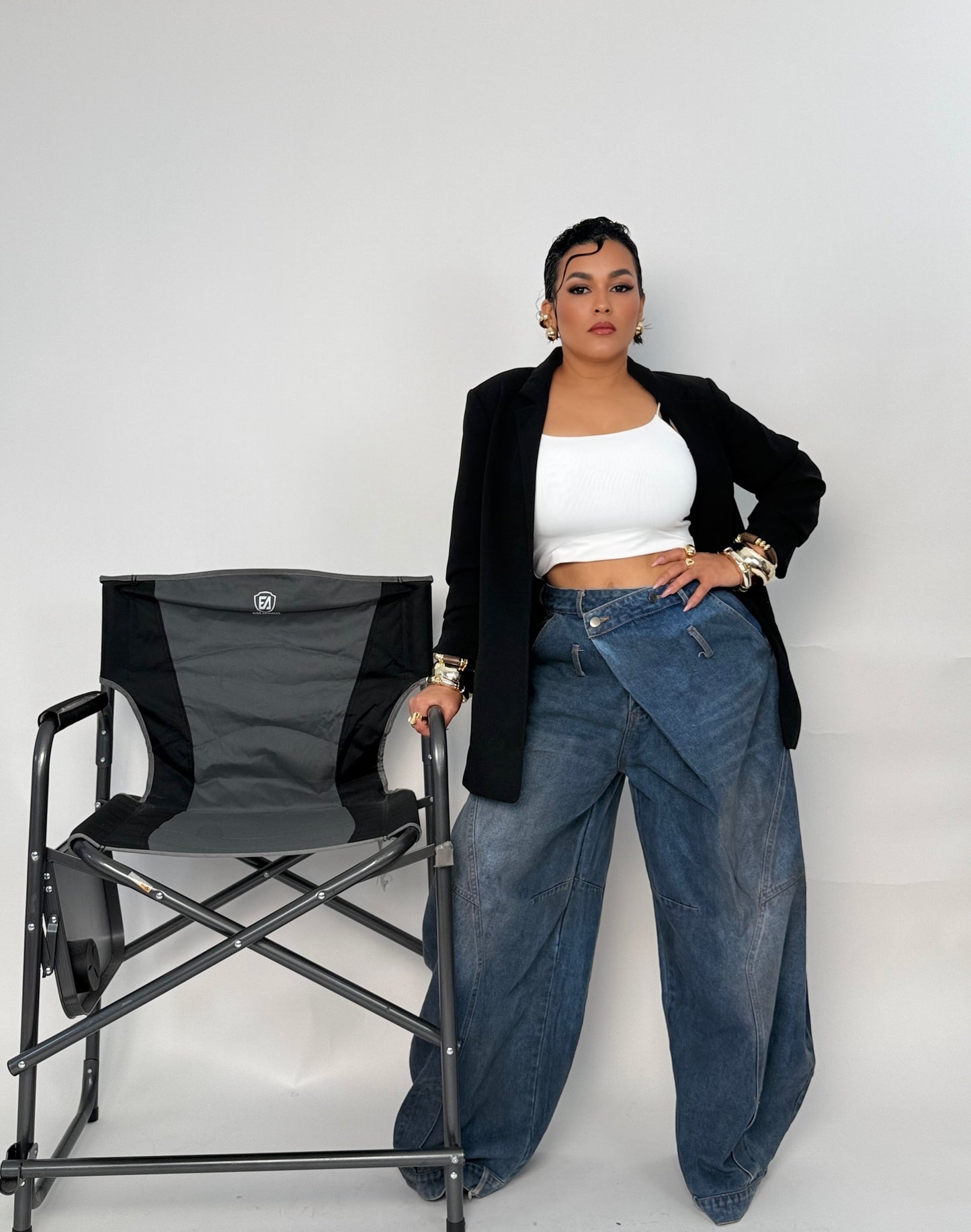 pantalon cargo wide leg