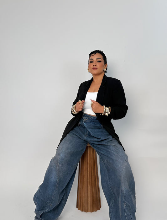 pantalon cargo wide leg