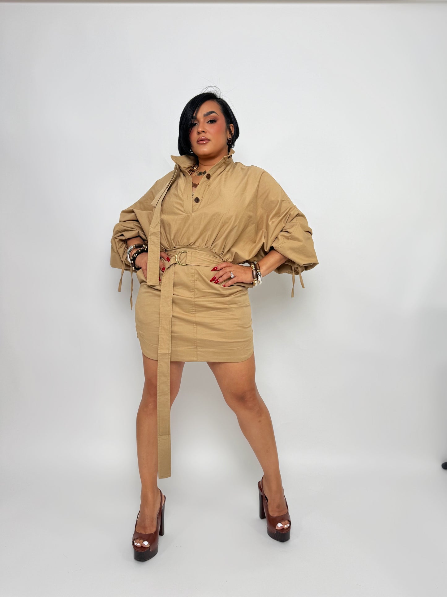 vestido safari chic