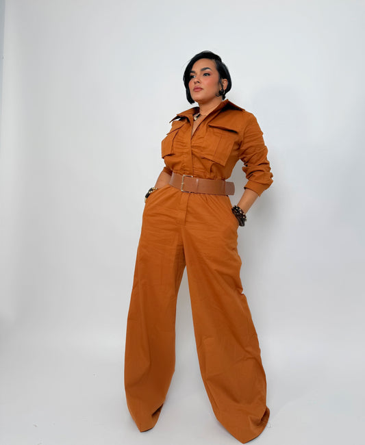 jumpsuit caramel